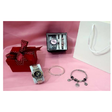 Часы "Pandora" +  браслет с золотым покрытием в подарочной коробке